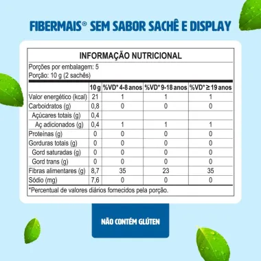 Fibras FiberMais Sem Sabor Suplemento Alimentar 50g