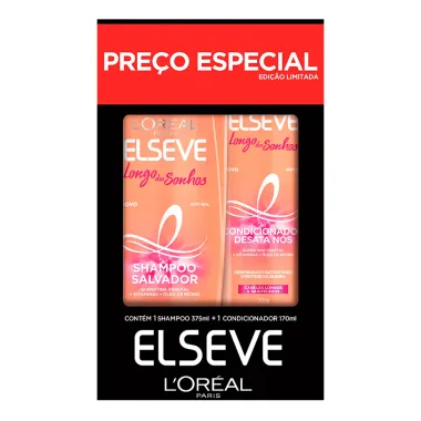 Shampoo + Condicionador Elseve Longo dos Sonhos 375ml+170ml Preço Especial