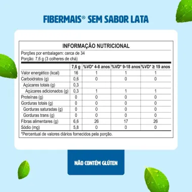 Fibras FiberMais Sem Sabor Suplemento Alimentar 260g