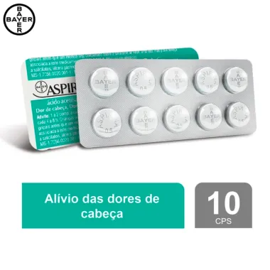 Aspirina Adulto 500mg Envelope com 10 Comprimidos