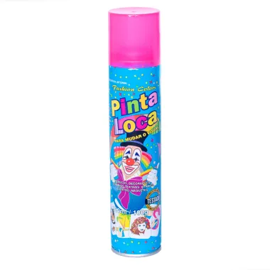 Tinta Temporária Pinta Loca para Perucas e Decorações Cor Rosa Flash Spray 150ml