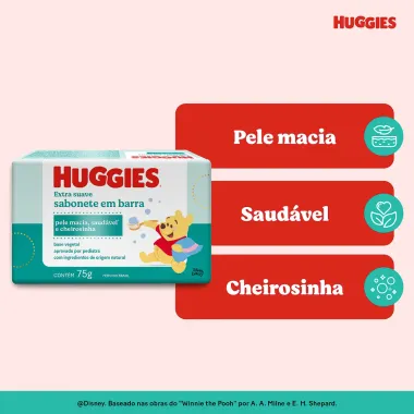 Sabonete Infantil em Barra Huggies Extra Suave 75g