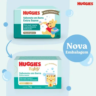 Sabonete Infantil em Barra Huggies Extra Suave 75g