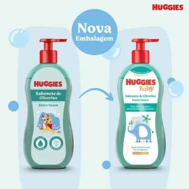 Sabonete L&iacute;quido Infantil Huggies Extra Suave 200ml
