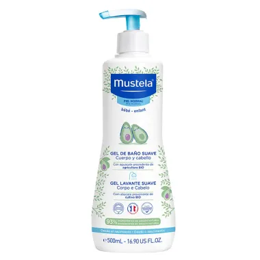 Gel Lavante Suave Mustela Bebê Corpo e Cabelo 500ml