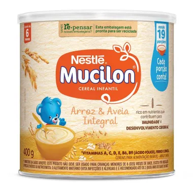 Mucilon Arroz e Aveia Cereal Infantil Lata 400g