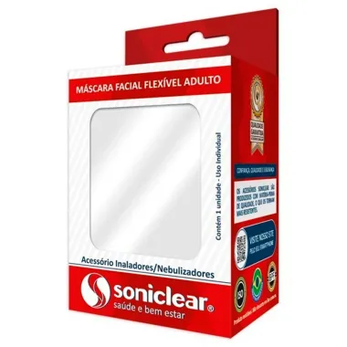M&aacute;scara Facial Flex&iacute;vel para Inala&ccedil;&atilde;o Soniclear Adulto 1 Unidade