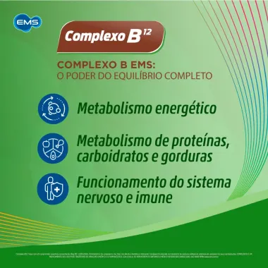 Complexo B Concentrado EMS com 20 Comprimidos Revestidos