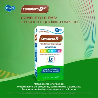 Complexo B Concentrado EMS com 20 Comprimidos Revestidos