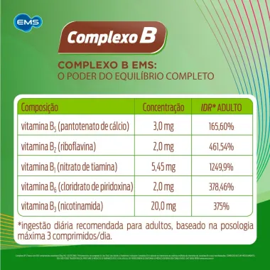 Complexo B EMS com 100 Comprimidos