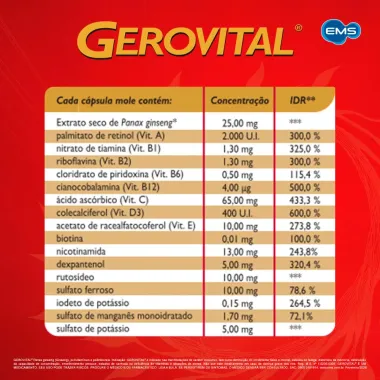 Gerovital Polivitam&iacute;nico 60 C&aacute;psulas Gel