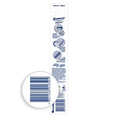 Escova Dental Sorriso Original M&eacute;dia Cores Sortidas com 1 Unidade