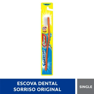 Escova Dental Sorriso Original M&eacute;dia Cores Sortidas com 1 Unidade