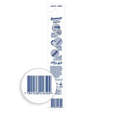 Escova Dental Sorriso Original M&eacute;dia Cores Sortidas com 1 Unidade