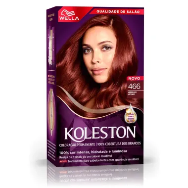 Tintura Creme Koleston Wella Vermelho Intenso 466 Kit