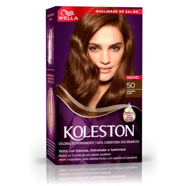 Tintura Creme Koleston Wella Castanho Claro 50 Kit