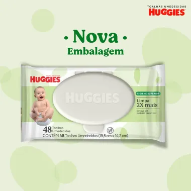 Len&ccedil;os Huggies Higiene Superior Limpam 2x Mais 48 Unidades