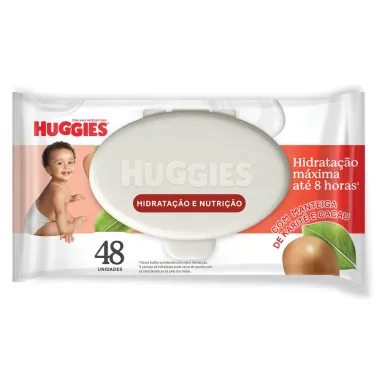 Len&ccedil;os Huggies Hidrata&ccedil;&atilde;o e Nutri&ccedil;&atilde;o Contra Assaduras 48 Unidades