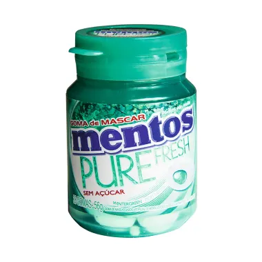 Chiclete Mentos Pure Fresh Sabor Wintergreen Sem A&ccedil;&uacute;car 28 Unidades com 56g