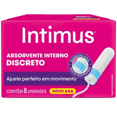 Absorvente Interno Intimus  Discreto Médio 8 Unidades