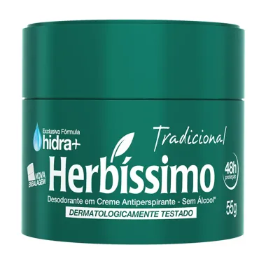 Desodorante Herbíssimo Tradicional Creme Antiperspirante 48h com 55g