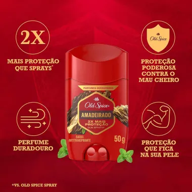 Desodorante Old Spice Amadeirado Stick Antitranspirante 50g