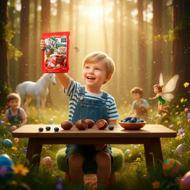 Ovinhos de Chocolate ao Leite Montev&eacute;rgine com Recheio Cremoso Sabor Trufas 85g