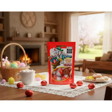 Ovinhos de Chocolate ao Leite Montev&eacute;rgine com Recheio Cremoso Sabor Trufas 85g