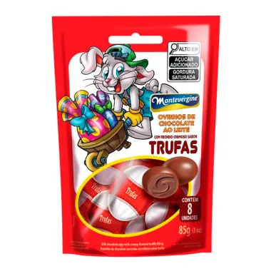 Ovinhos de Chocolate ao Leite Montev&eacute;rgine com Recheio Cremoso Sabor Trufas 85g
