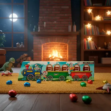 Ovos de Chocolate ao Leite com Recheio Cremoso Montev&eacute;rgine Trenzinho do Coelho Sabor Brigadeiro 55g