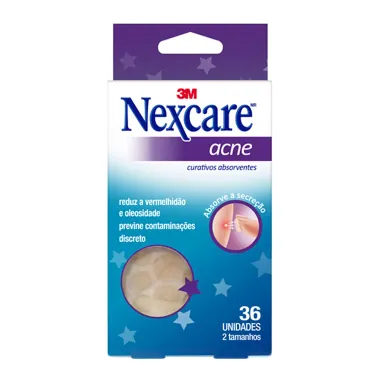 Curativo Absorvente para Acne Nexcare com 36 Unidades