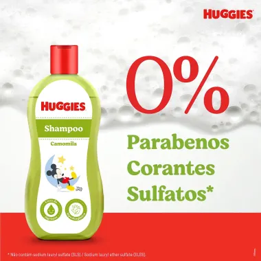 Shampoo Huggies Camomila Seguro para Recém-Nascidos 200ml