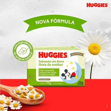 Sabonete em Barra Huggies Hora de Sonhar para bebê 75g