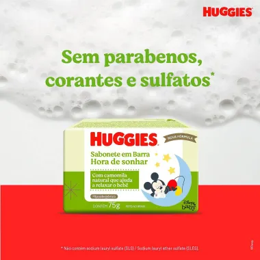 Sabonete em Barra Huggies Hora de Sonhar para bebê 75g