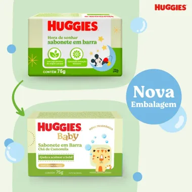 Sabonete em Barra Huggies Hora de Sonhar para beb&ecirc; 75g