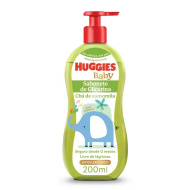 Sabonete L&iacute;quido Infantil Huggies Ch&aacute; de Camomila 200ml