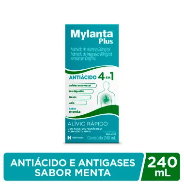 Mylanta Plus Suspens&atilde;o Sabor Menta 240ml