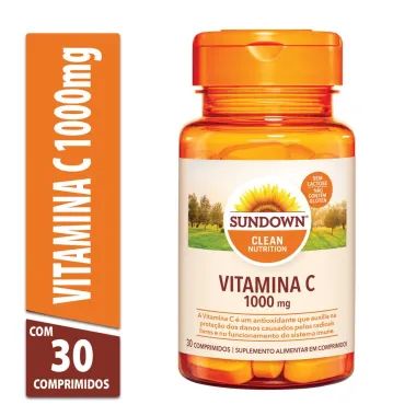 Vitamina C 1000mg Sundown Naturals com 30 Comprimidos