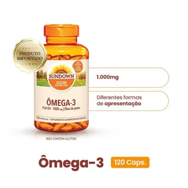 Sundown Ômega 3 1.000mg Suplemento Alimentar 120 Cápsulas