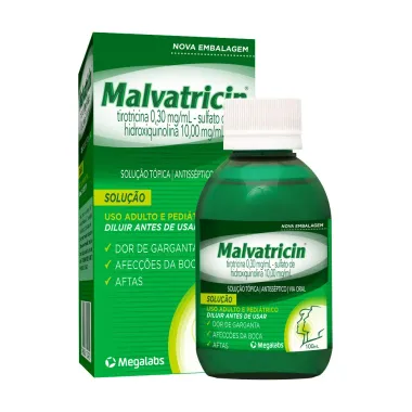 Malvatricin Solução Tópica Antisséptico Oral para Diluir com 100ml