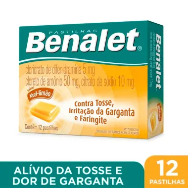 Benalet Pastilhas Sabor Mel e Limão com 12 Unidades