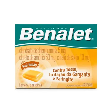 Benalet Pastilhas Sabor Mel e Limão com 12 Unidades