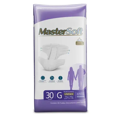 Fralda Geriátrica Masterfral Soft Tamanho G com 30 Unidades_1