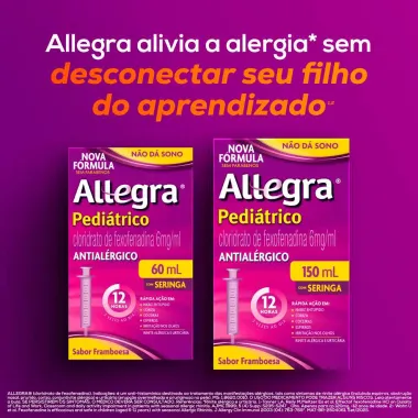 Allegra Pediátrico 6mg/ml Antialérgico Infantil Suspensão Oral 60ml