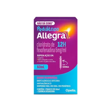 Allegra Pedi&aacute;trico 6mg/ml Antial&eacute;rgico Infantil Suspens&atilde;o Oral 60ml