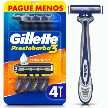 Aparelho de Barbear Descart&aacute;vel Gillette Prestobarba3 4 Unidades