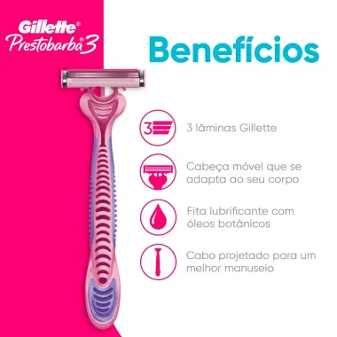 Aparelho de Depila&ccedil;&atilde;o Gillette Prestobarba 3 Descart&aacute;vel Leve 4 Pague 3