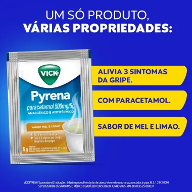 Vick Pyrena Sabor Mel e Lim&atilde;o Envelope 5g