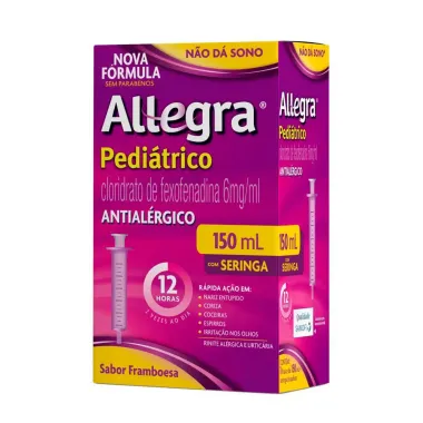 Allegra Pediátrico 6mg/ml Antialérgico Infantil Suspensão Oral com 150ml