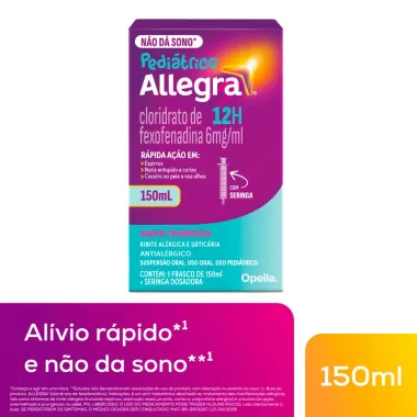 Allegra Pedi&aacute;trico 6mg/ml Antial&eacute;rgico Infantil Suspens&atilde;o Oral com 150ml